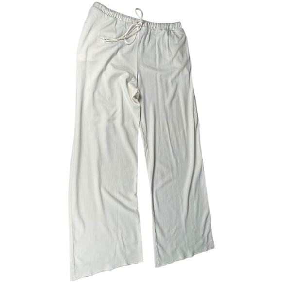 Revolve Lanston Porter Wide Leg Sweatpant Off White Size Large Drawstring Waist - Picture 4 of 10